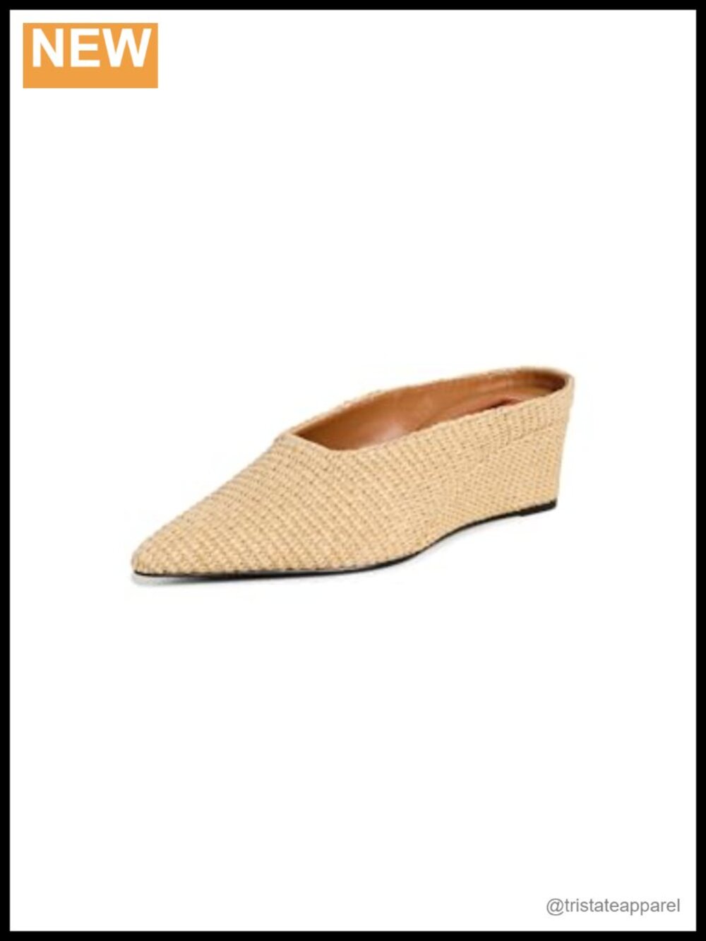 Raffia Wedge Heels Pointed Toe Slip-On Party Casual Summer